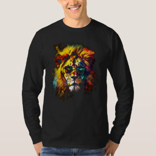 Lion Artwork Sunglasses Colourful Zoo Animal Lion T-Shirt