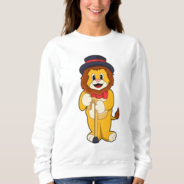Lion as Gentleman with Hat Sweatshirt (Front)