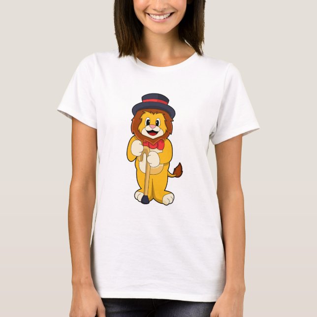 Lion as Gentleman with Hat T-Shirt (Front)