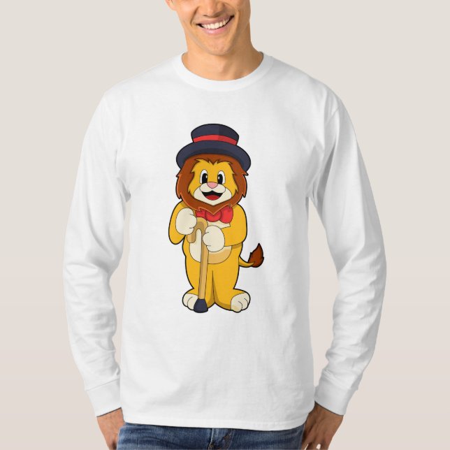 Lion as Gentleman with Hat T-Shirt (Front)