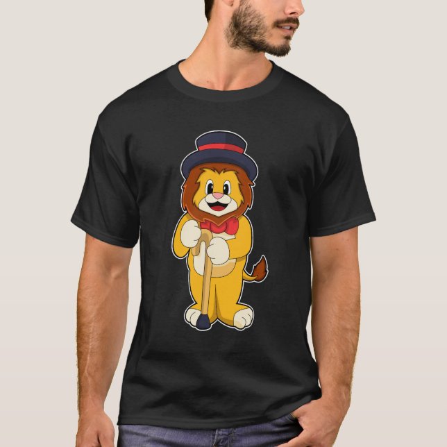 Lion as Gentleman with Hat T-Shirt (Front)