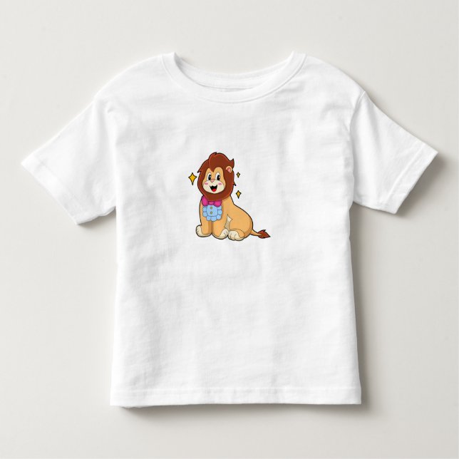 Lion as Gentleman with Tie.PNG Toddler T-Shirt (Front)