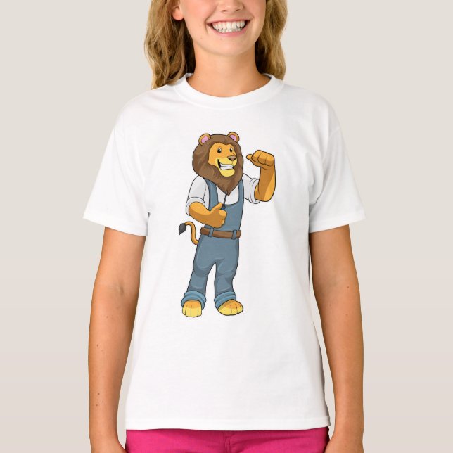 Lion as Handyman Screwdriver T-Shirt (Front)
