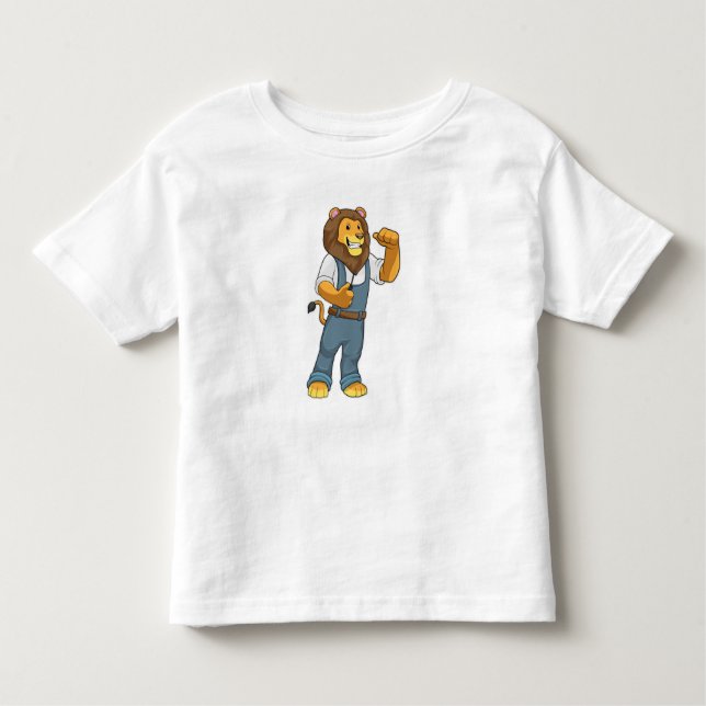 Lion as Handyman Screwdriver Toddler T-Shirt (Front)