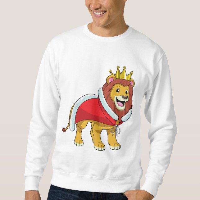 Lion as King with Crown & Cape Sweatshirt (Front)