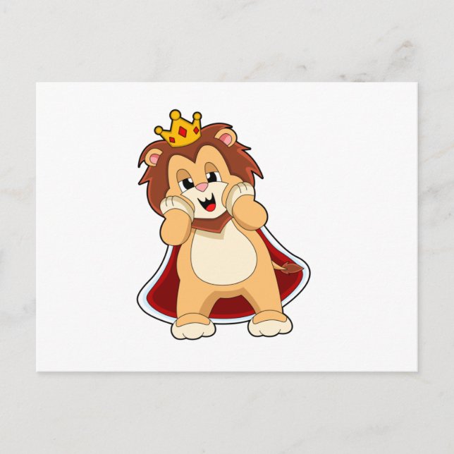 Lion as King with Crown.PNG Postcard (Front)