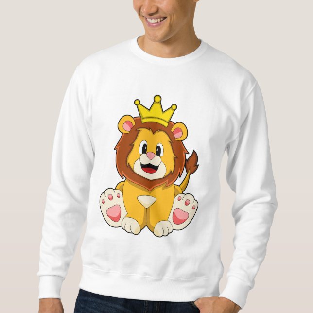 Lion as King with Crown Sweatshirt (Front)