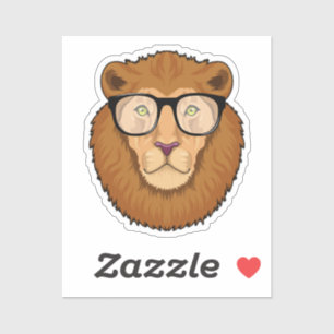 Lion as Nerd with Glasses