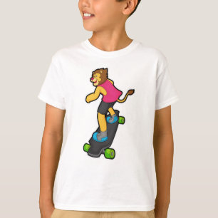 Lion as Skateboarder with Skateboard T-Shirt