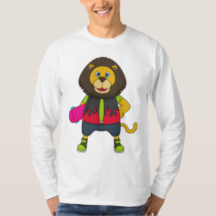 Lion as Skater with Skateboard T-Shirt