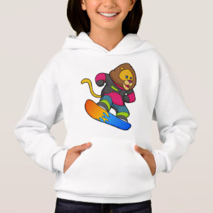 Lion as Snowboarder with Snowboard