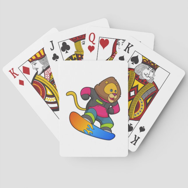 Lion as Snowboarder with Snowboard Playing Cards (Back)