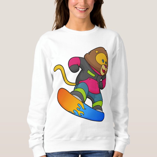 Lion as Snowboarder with Snowboard Sweatshirt (Front)