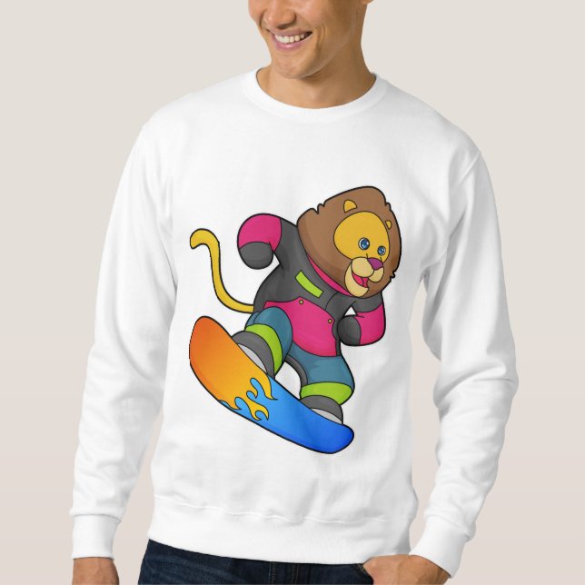 Lion as Snowboarder with Snowboard Sweatshirt (Front)