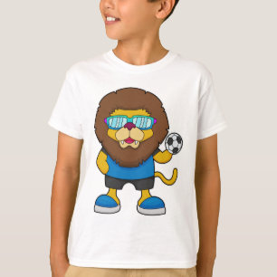 Lion as Soccer player with Soccer T-Shirt