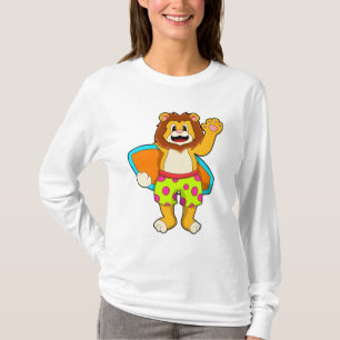Lion as Surfer with Surfboard T-Shirt