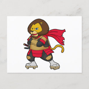 Lion as Warrior with Cape Postcard