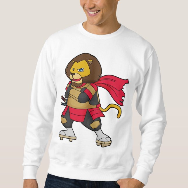 Lion as Warrior with Cape Sweatshirt (Front)