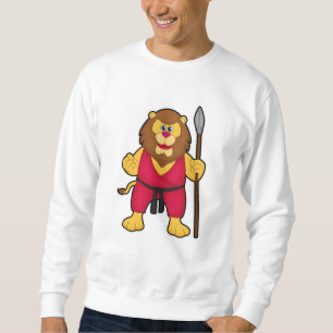 Lion as Warrior with Spear Sweatshirt
