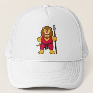 Lion as Warrior with Spear Trucker Hat