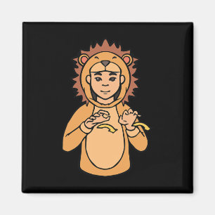 Lion ASL Hand Gesture Deaf Hearing Loss Awareness  Magnet