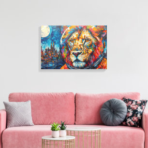 LION ASTRONAUT-COMING HOME 4 CANVAS PRINT