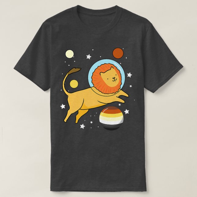Lion Astronaut Gay Bear Pride  T-Shirt (Design Front)