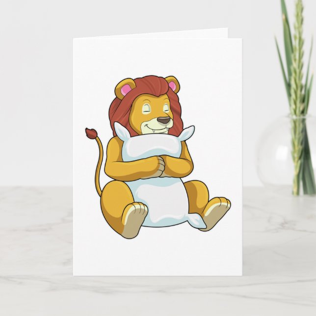 Lion at Sleeping with Pillow Card (Front)