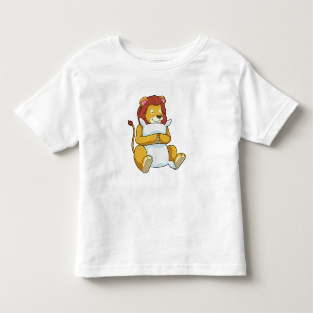 Lion at Sleeping with Pillow Toddler T-Shirt (Front)