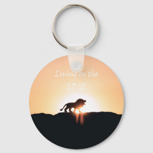 Lion at sunset Living on the EDGE Key Ring
