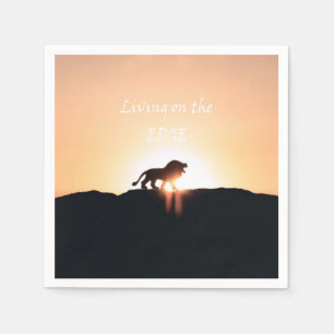 Lion at sunset Living on the EDGE Napkin