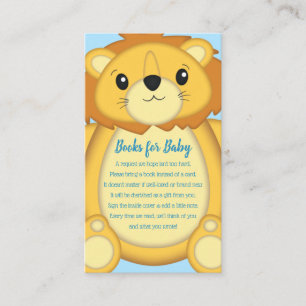 Lion Baby Shower Blue Enclosure Card