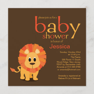 Lion Baby Shower Invitation