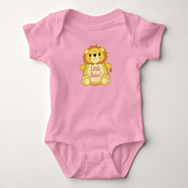 Lion Baby Shower Pink Bodysuit (Front)