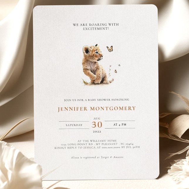 Lion Baby Shower Roaring with Excitement Invitation (Creator Uploaded)