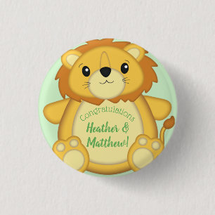 Lion Baby Shower Safari 3 Cm Round Badge