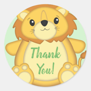 Lion Baby Shower Safari Classic Round Sticker