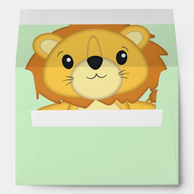 Lion Baby Shower Safari Envelope (Back (Bottom))