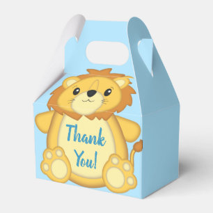 Lion Baby Shower Zoo Circus Blue Boy Favour Box