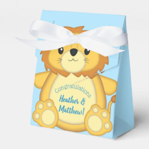 Lion Baby Shower Zoo Circus Blue Boy Favour Box