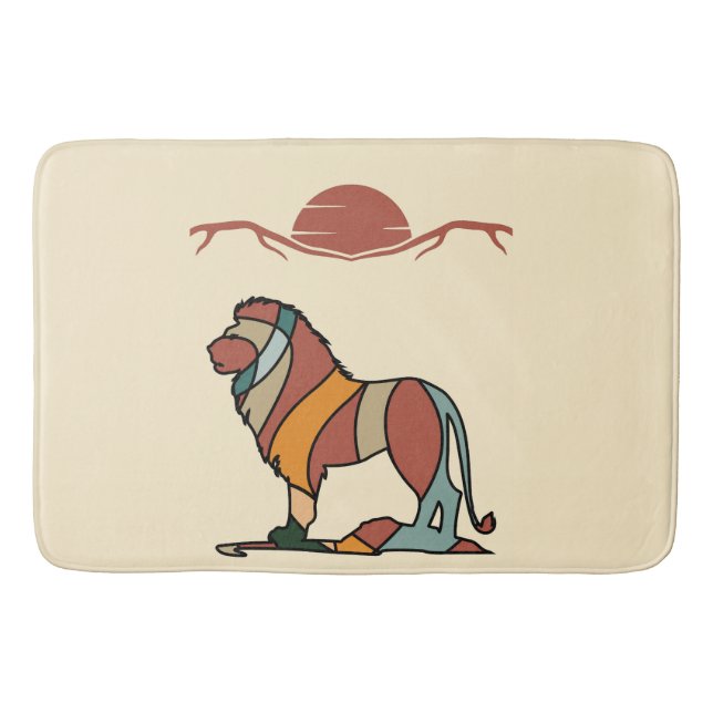 Lion Bathroom Bath Mat | Wildlife Decor (Front)