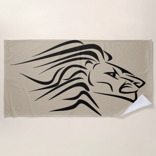 Lion Beach Towel - Choose Colour (Front)