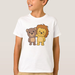 Lion Bear Zoo Cute Animals Cute Kids T-Shirt