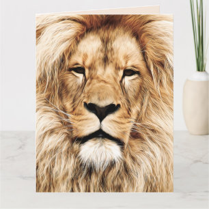 LION BIG CAT BIRTHDAY CARD