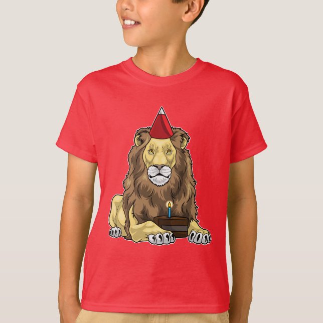 Lion Birthday Cake T-Shirt (Front)