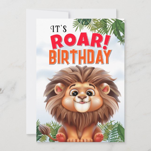 Lion Birthday  Card (Front)