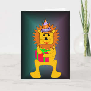 Lion Birthday Card For Kids