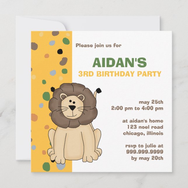 Lion • Birthday Invitation (Front)