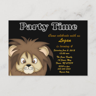 Lion Birthday Party Invitation