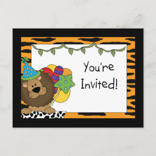 Lion Birthday Party Invitations